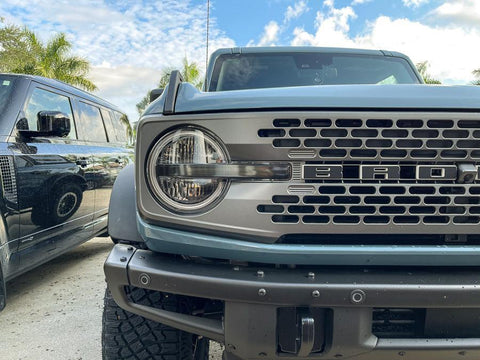 Smoked Signature DRL Bar Overlays - 2021+ Bronco (Signature Headlights) - StickerFab