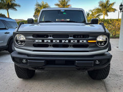 Smoked Signature Style Light Bar Overlays - 2021+ Bronco (Standard Headlights) - StickerFab