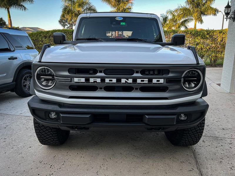 Smoked Signature Style Light Bar Overlays - 2021+ Bronco (Standard Headlights) - StickerFab