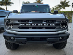 Smoked Signature Style Light Bar Overlays - 2021+ Bronco (Standard Headlights) - StickerFab
