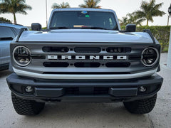 Smoked Signature Style Light Bar Overlays - 2021+ Bronco (Standard Headlights) - StickerFab