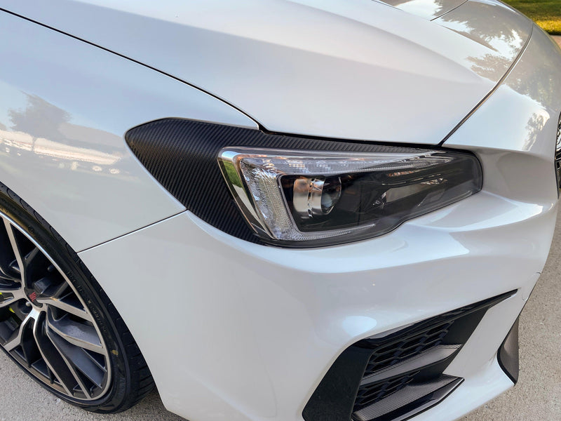 Special Edition Dark Smoke Carbon Fiber Headlight Overlays - 2015-2020 WRX / STI - StickerFab