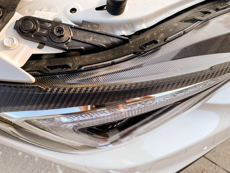 Special Edition Dark Smoke Carbon Fiber Headlight Overlays - 2015-2020 WRX / STI - StickerFab