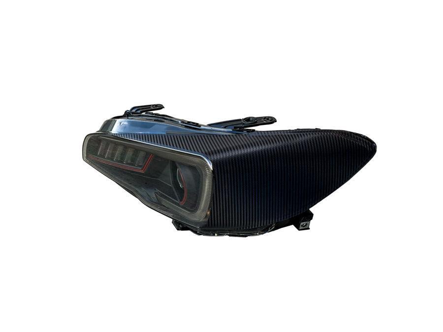 Special Edition Dark Smoke Carbon Fiber SubiSpeed Headlight Overlays - 2015-2021 WRX / STI - StickerFab