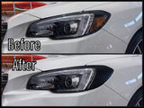 Special Edition Dark Smoke Stealth Headlight Overlays - 2015-2020 WRX / STI - StickerFab