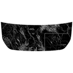 Stealth Black Badlands Topographic Map Hood Overlay (Printed Series) - 2021+ Bronco - StickerFab