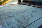 Stealth Clear Badlands Topographic Map Hood Overlay - 2021+ Bronco - StickerFab