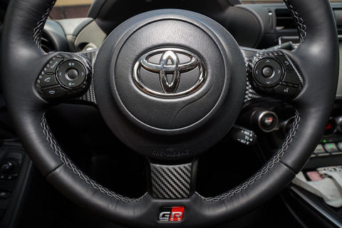 Steering Wheel Controls + Lower Spoke 3D Carbon Overlays - 2022+ BRZ / GR86 - StickerFab
