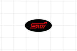 "STI" Steering Wheel Emblem Overlay V2 - 2022+ BRZ - StickerFab