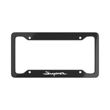 "Supra" License Plate Frame - (Black w/ White Logo) - StickerFab