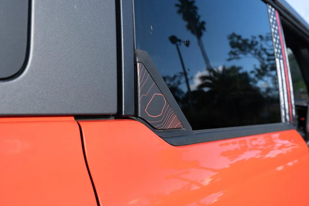 Car Rear Overlay 2021+ Bronco Topographic Rear Window Triangle Overlay (Printed Series ...
