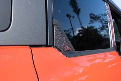 Topo Rear Window Triangle Overlay (Printed Series) - 2021+ Bronco 4 Door
