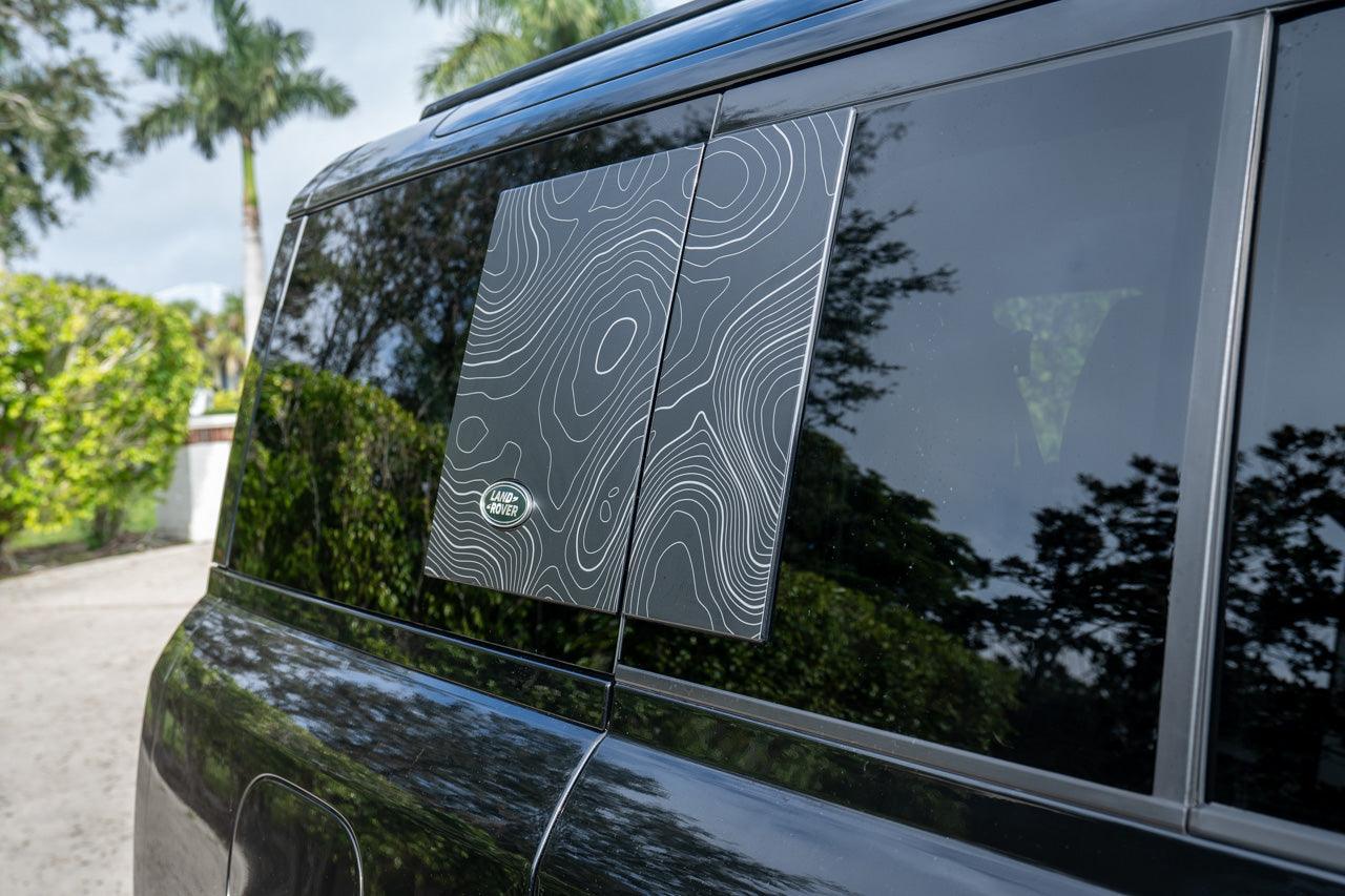 2020+ Defender 110 / 130 Topo Side Window Panel Overlay | StickerFab