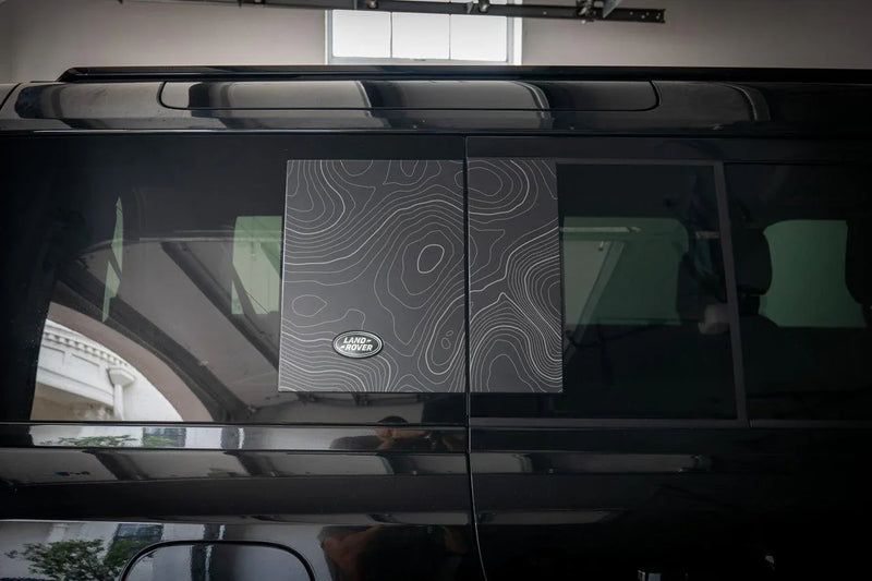 2020+ Defender 110 / 130 Topo Side Window Panel Overlay | StickerFab