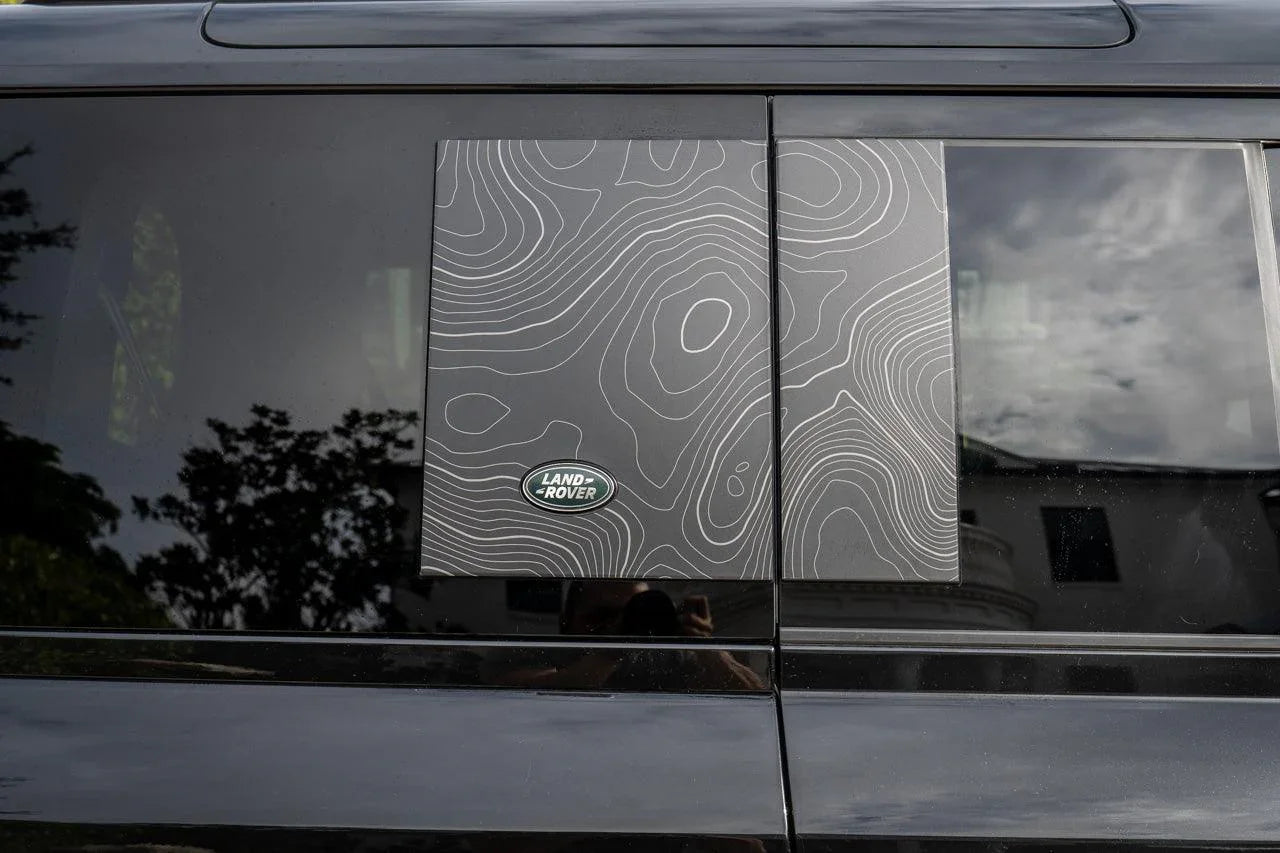 2020+ Defender 110 / 130 Topo Side Window Panel Overlay | StickerFab