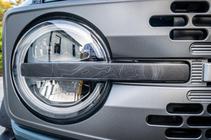 Topo Signature DRL Bar Overlays (Printed Series) - 2021+ Bronco (Signature Headlights) - StickerFab