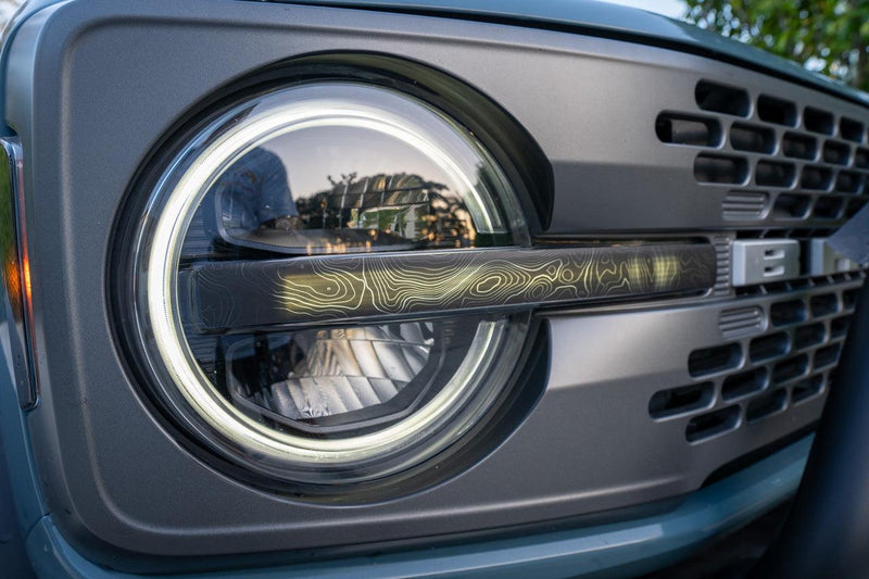 Topo Signature DRL Bar Overlays (Printed Series) - 2021+ Bronco (Signature Headlights) - StickerFab