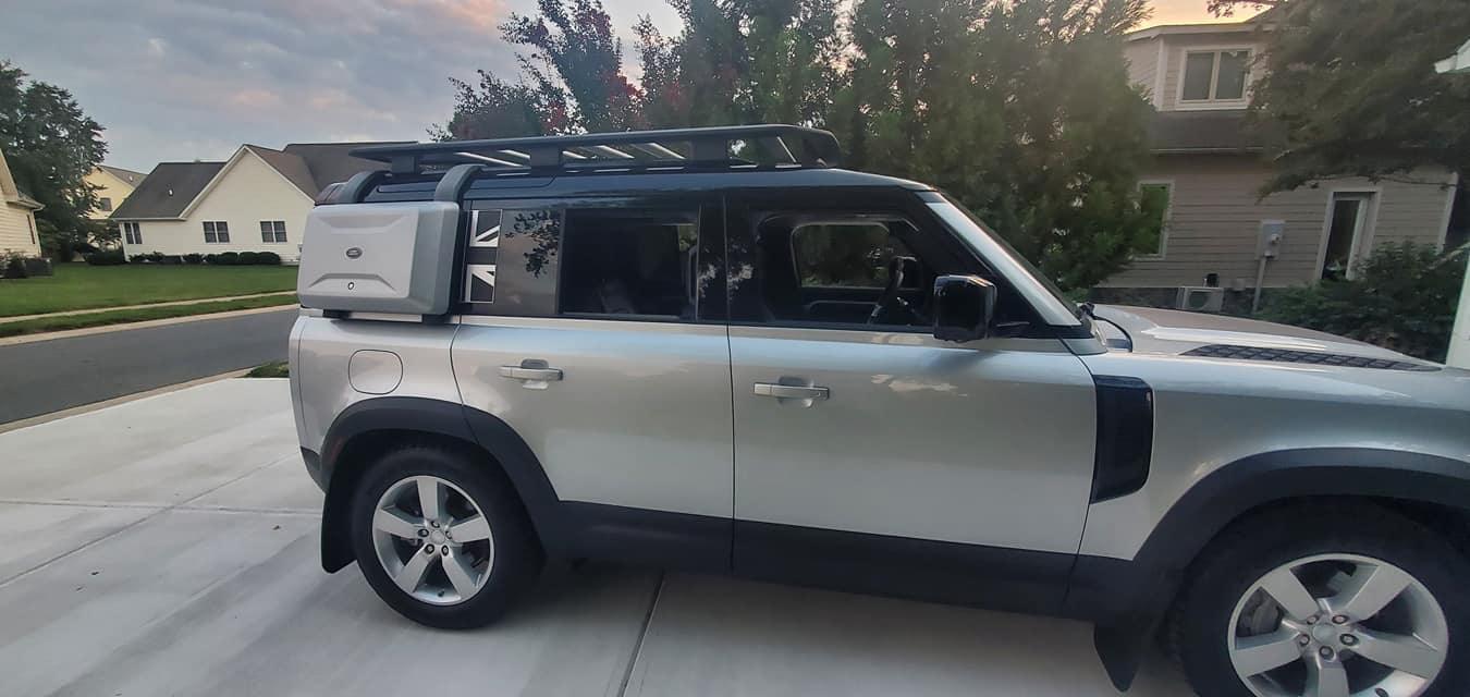 2020+ Defender Union Jack Side Window Panel Overlay (Matte Black ...