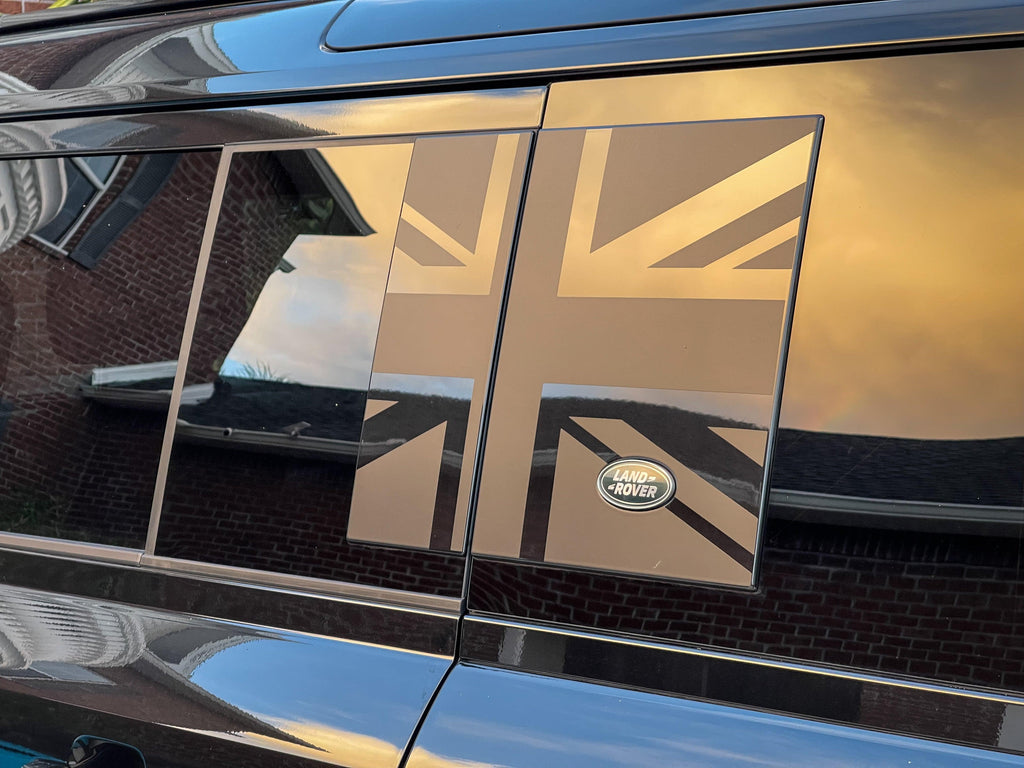 2020+ Defender Union Jack Side Window Panel Overlay (Matte Black ...