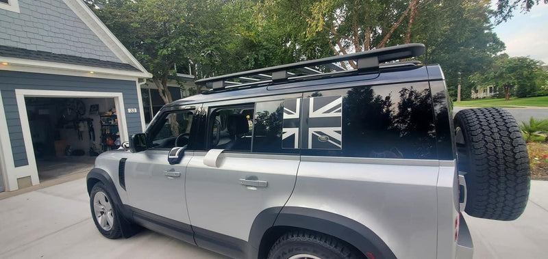 2020+ Defender Union Jack Side Window Panel Overlay (Matte Black ...