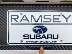 V1 3D Carbon License Plate Panel Black Out Overlays - 2015-2020 Subaru WRX / STI - StickerFab
