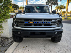 V2 Smoked Shortie Style Light Bar Overlays - 2021+ Bronco (Standard Headlights) - StickerFab