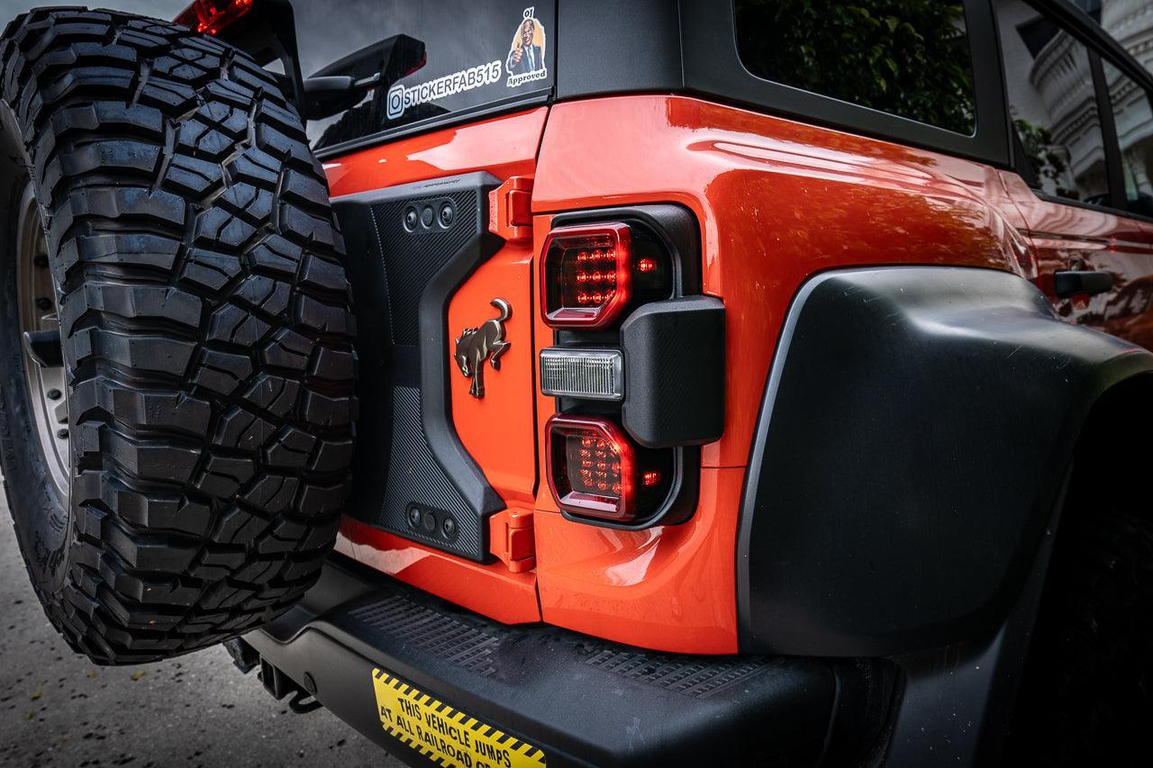 Bronco Raptor Rear Lamp Version 1R Tail Light Overlays - 2021+ Bronco Raptor | StickerFab