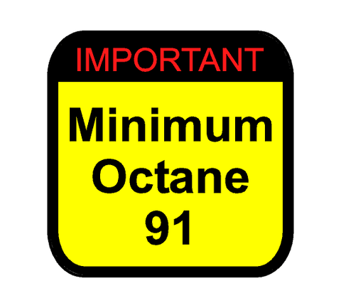 Warning Sticker Minimum Octane Rating (Pair) - Universal - StickerFab