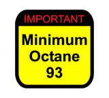 Warning Sticker Minimum Octane Rating (Pair) - Universal - StickerFab